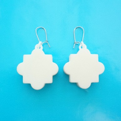 earring mandala white
