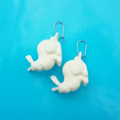earring rabbit white