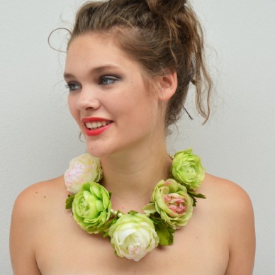 necklace flower green 72