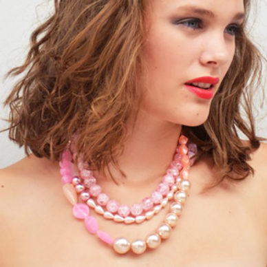 necklace shine pink large 72