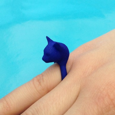 ring cat head blue