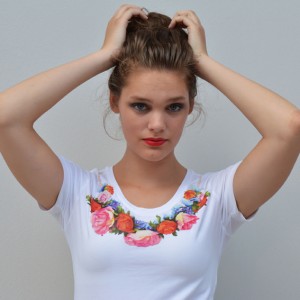 shirt white flowers 72