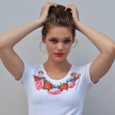 shirt white flowers 72