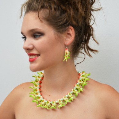 necklace fish greenred 72