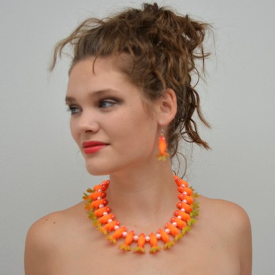 8 necklace fish orangegreen 72