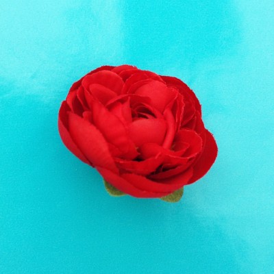 brooch flower silk red rose 72