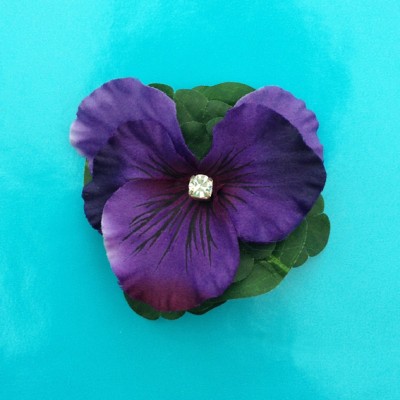 brooch flower silk violet 72