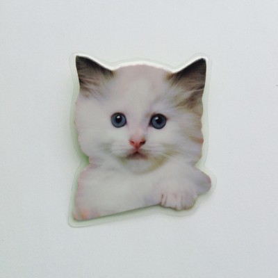 brooch lam cat white 72