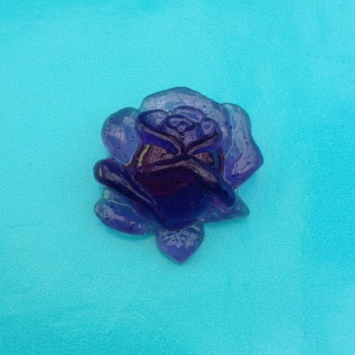 brooch resin rose blue 72