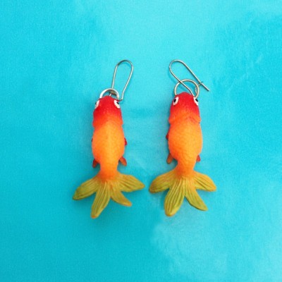 earring fish orangegreen 72