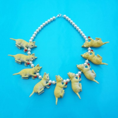 necklace cat yellowred 72