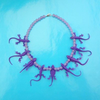 necklace lizard purple 72