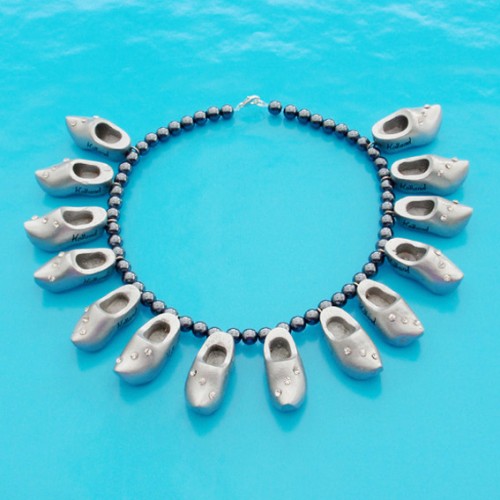 necklace made in holland wood silver