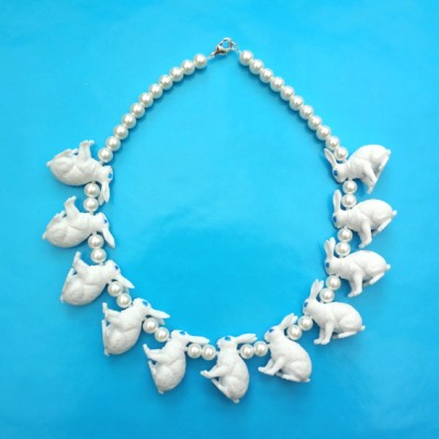 necklace rabbit white 72