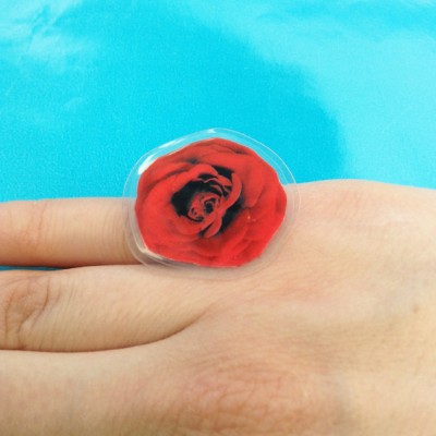 ring lam flower rose red finger  72