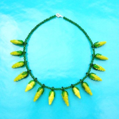 necklace glass yellow fruit 72