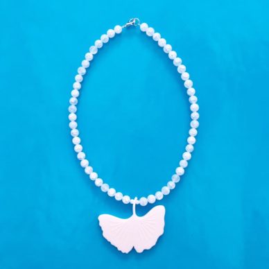 necklace ginkgo white