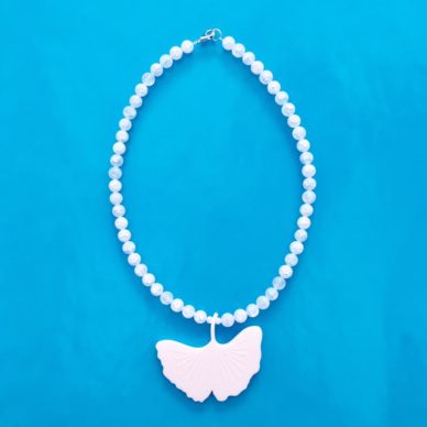 necklace ginkgo white