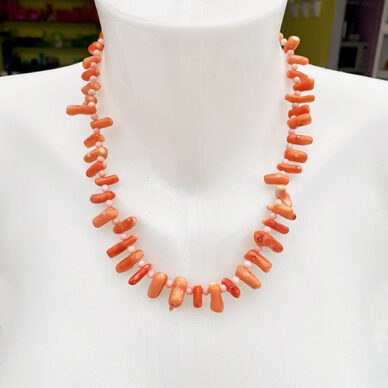 necklace coral orange little 72