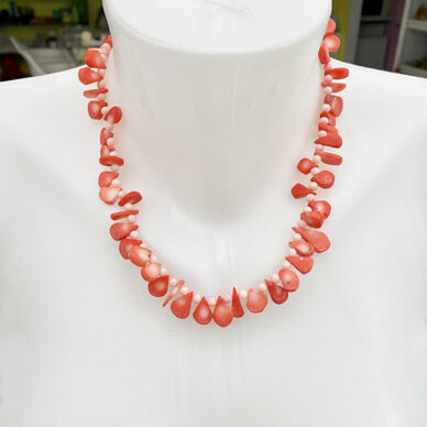 necklace coral orange slices little 72