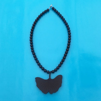 3d necklace ginkgo black 72