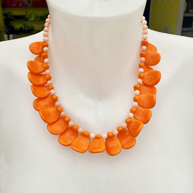 necklace shine dropflat orange 72
