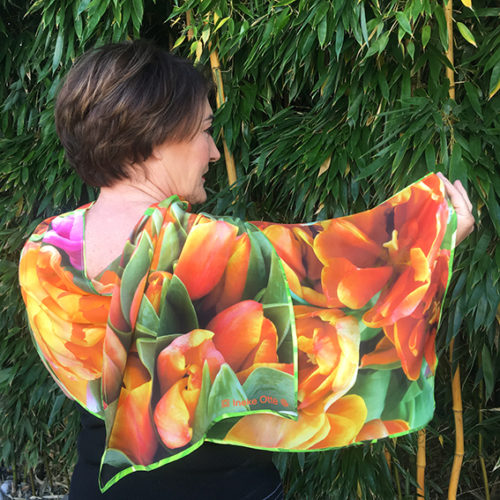 shawl tulips orange 72