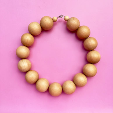 necklace wood ball brownlight 72