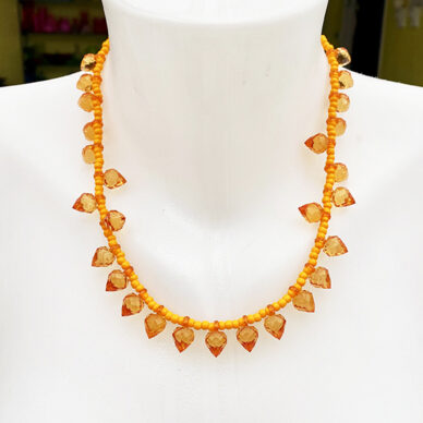 necklace shine orange little drops 72