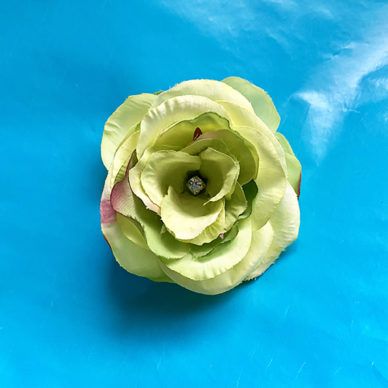 brooch flower silk yellow zirkonia 72