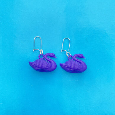 earring animal swan purple 72