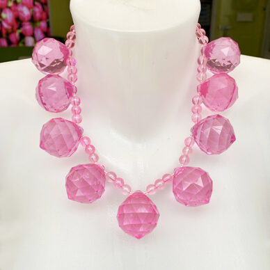 necklace shine pink ball large 72