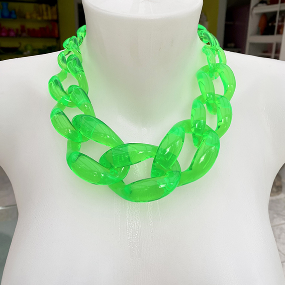 necklace chain short green fluor 72